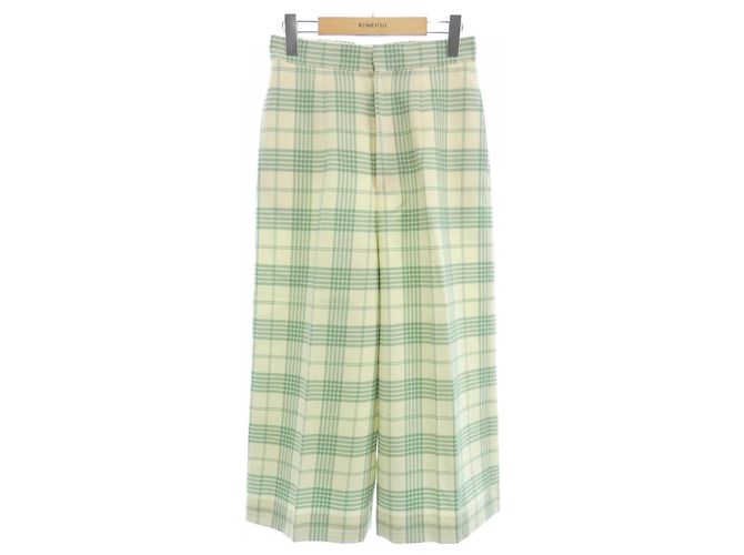 Autre Marque Blamink Silk Blend Pants Beige Green