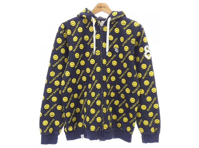 Autre Marque PEARLY GATES Hoodie Blau Marinegelb Marineblau