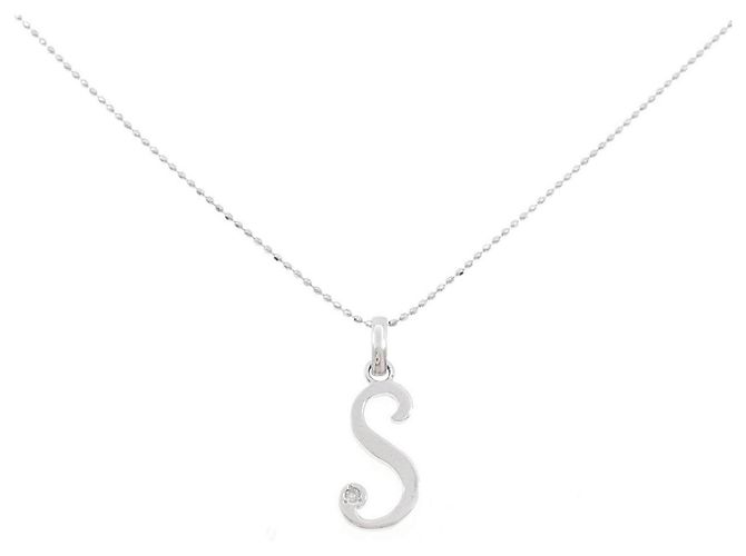 Autre Marque Colar Au750 Initial S Diamond Prata