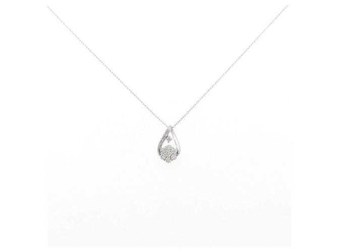 Autre Marque Collana in oro bianco Au750 e diamanti Argento