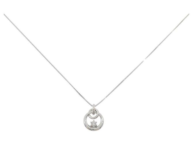 Autre Marque Collana in oro bianco Au750 e diamanti Argento