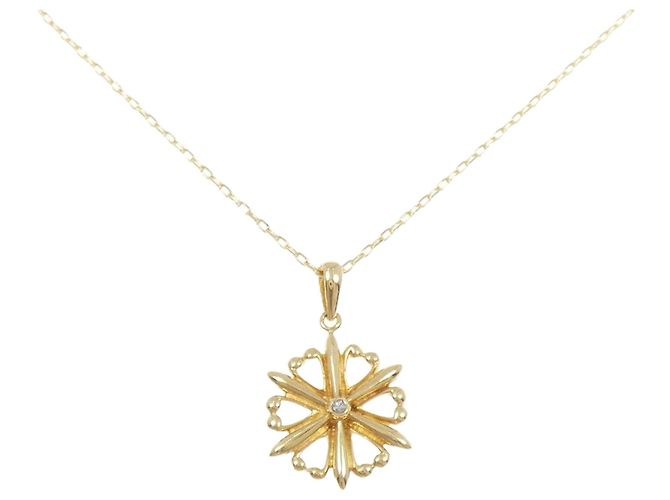 Autre Marque Collar Au750 con diamantes Dorado