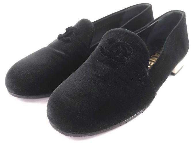Mocassini in velluto CHANEL COCO Mark Nero
