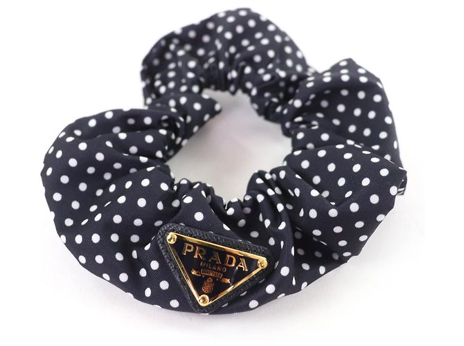 Prada Tessuto Scrunchie mit Triangle-Logo Schwarz