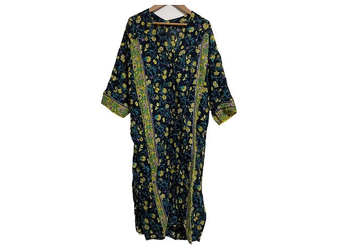 Autre Marque NOMBRE IMPAIR Camicia lunga trasparente floreale Blu Blu navy