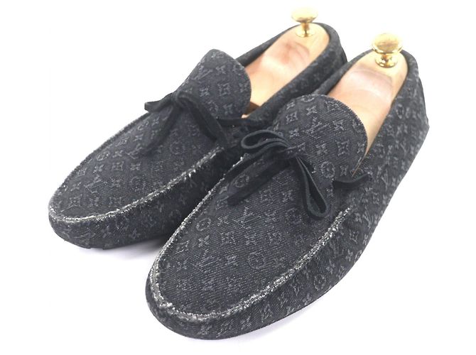 Chaussures de conduite Louis Vuitton Monogram Denim Noir