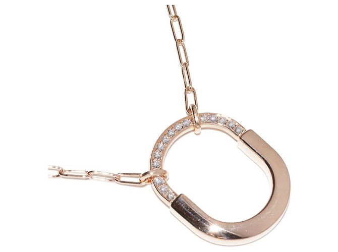 Tiffany & Co Colar com pingente Tiffany Lock Au750 com diamantes Rosa