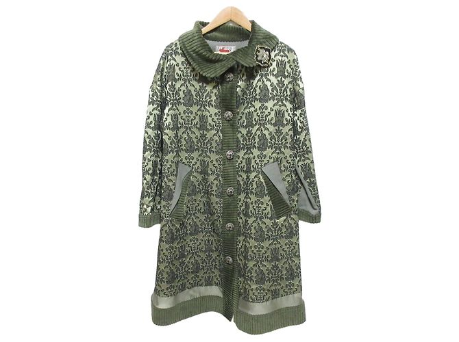 Autre Marque Olleborebla Alberobello Jacquard-Mantel Grün Khaki