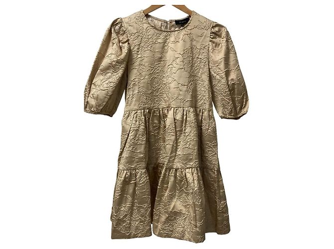 Autre Marque Vestido Fluffy Jacquard estação Bege