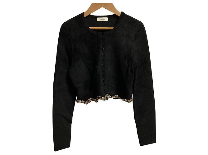 Autre Marque Cardigan Sandro con bottoni strass Nero