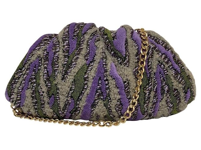 Autre Marque PULICATI Clutch mit Kette Lila