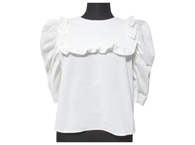 Autre Marque yori Mini Puff Blouse Pullover Weiß