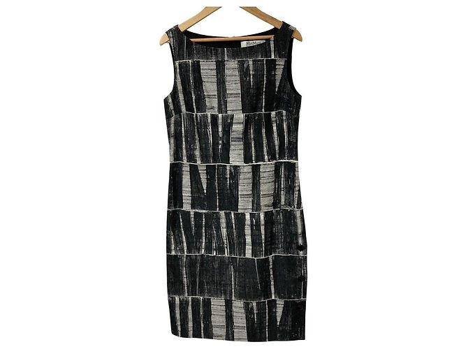 Max Mara ärmelloses Kleid Braun Schwarz