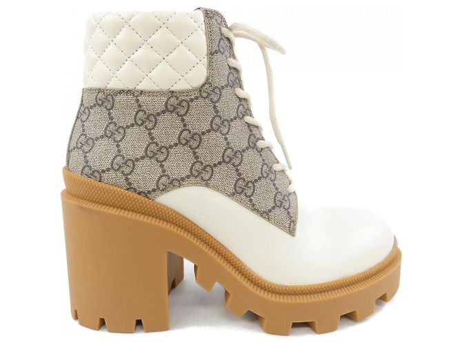 Bottines Gucci GG Supreme Marron Beige