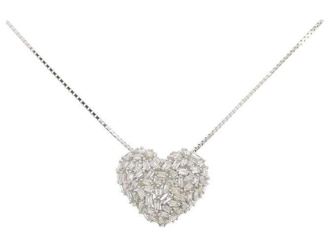 Autre Marque Collana in oro bianco Au750 e diamanti Argento