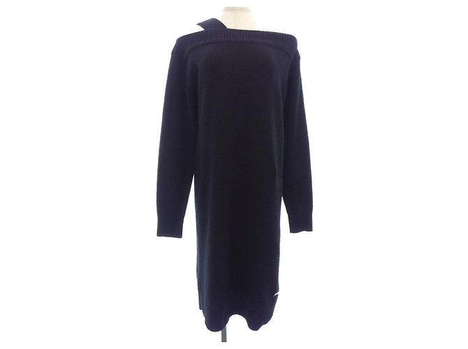Hermès Hermes 4H2541D134 Kaschmir-Kleid Schwarz