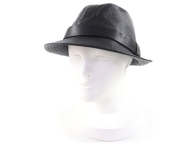Gucci Guccissima GGPattern Cowhide Hat Black