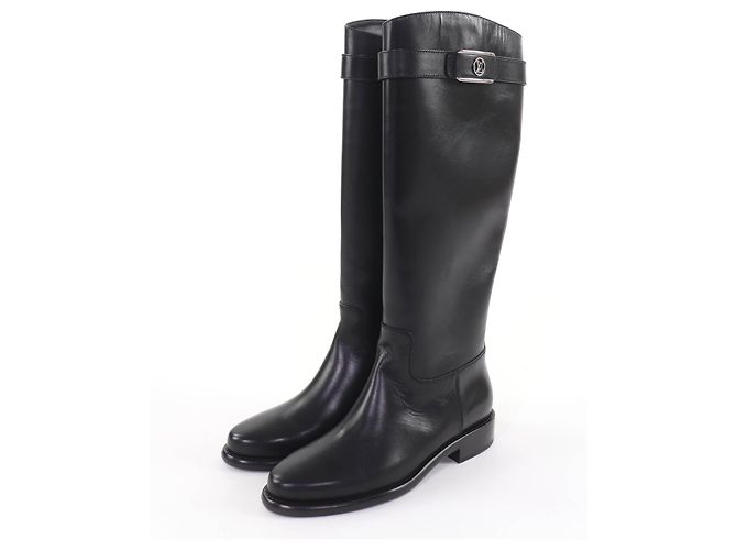 Louis Vuitton Leather Knee-high Boots Black