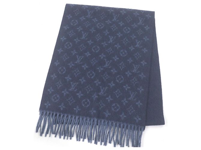Bufanda de lana y cachemira Monogram Gradient Louis Vuitton Azul