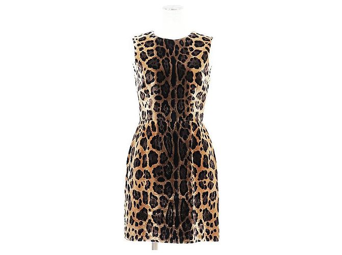 Dolce & Gabbana Abito in velluto Dolce&Gabbana Marrone Nero Marrone chiaro