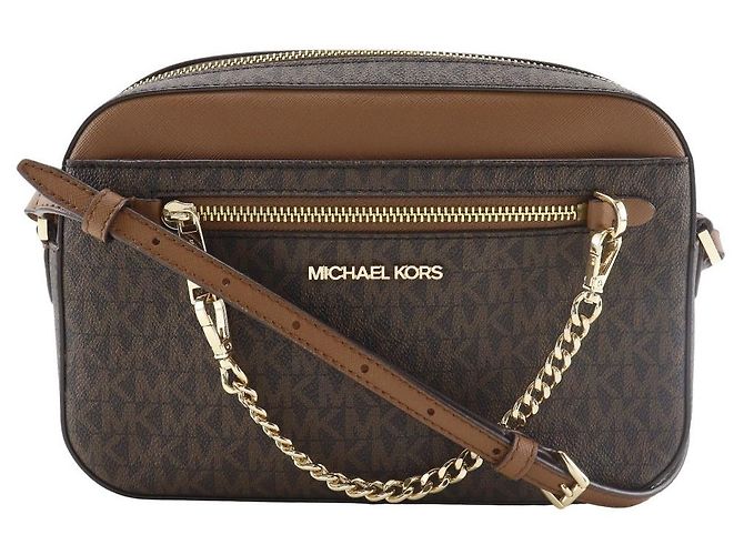 Borsa a tracolla Michael Kors Jet Set PVC Marrone