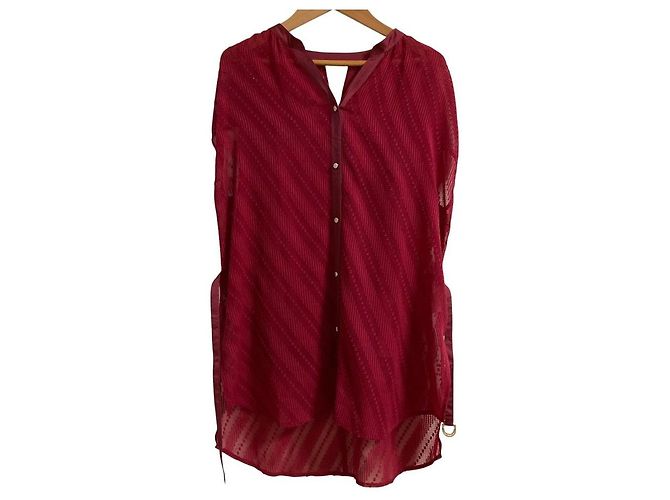 Autre Marque Túnica transparente sem mangas LOVELESS Marrom Bordeaux