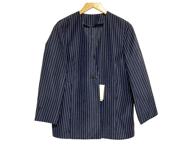 Autre Marque IENA Giacca Trasparente Senza Colletto Blu Blu navy