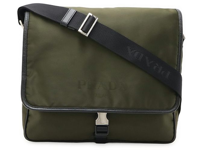 Prada Nylon Schultertasche Grün Khaki