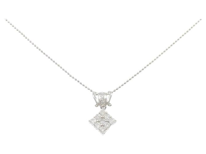 Autre Marque Platin-Diamant-Halskette Silber