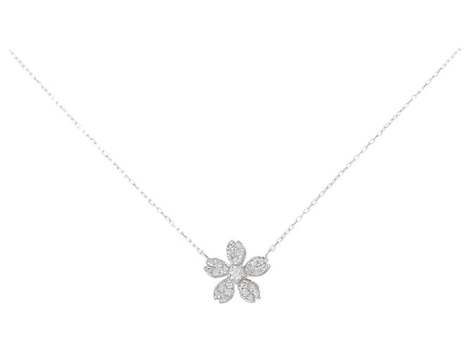 Autre Marque Collar de oro blanco Au750 y diamantes Plata