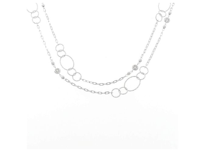 Autre Marque Diamantenhalskette Au750 Silber