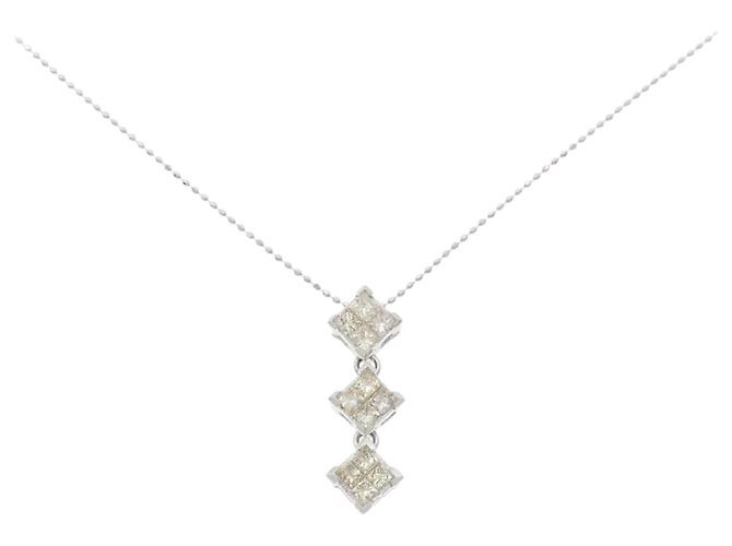 Autre Marque Collar de diamantes Au750 Plata