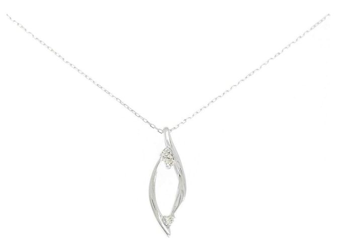 Autre Marque Collar de oro blanco K10 y diamantes Plata