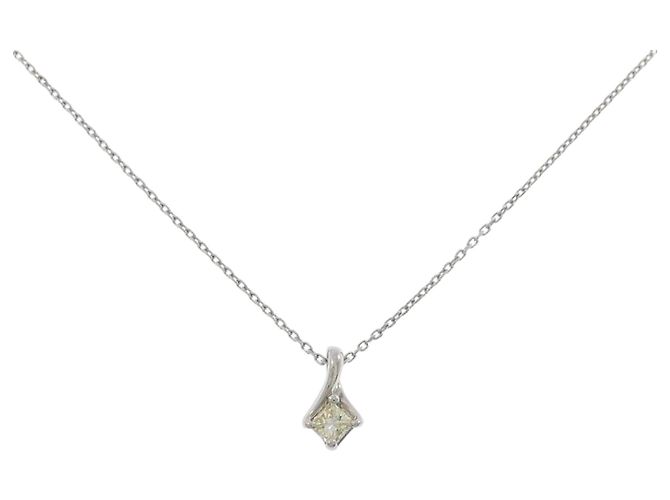 Autre Marque Collana in Pt850 e diamanti Argento