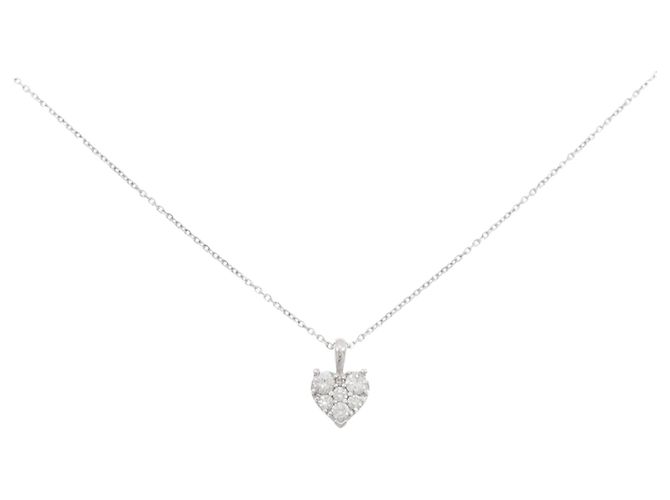 Autre Marque Collar de oro blanco Au750 con diamantes Plata