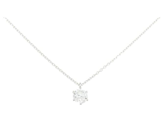 Autre Marque Diamantenhalskette PT900 PT850 Silber