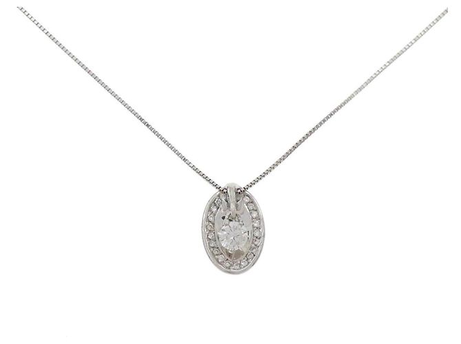 Autre Marque Collar de Diamantes Au750 Plata