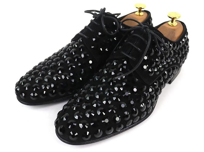 Dolce & Gabbana Chaussures Derby Dolce&Gabbana en cuir daim et strass Noir