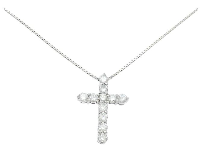 Autre Marque Collar de diamantes PT900 PT850 Plata