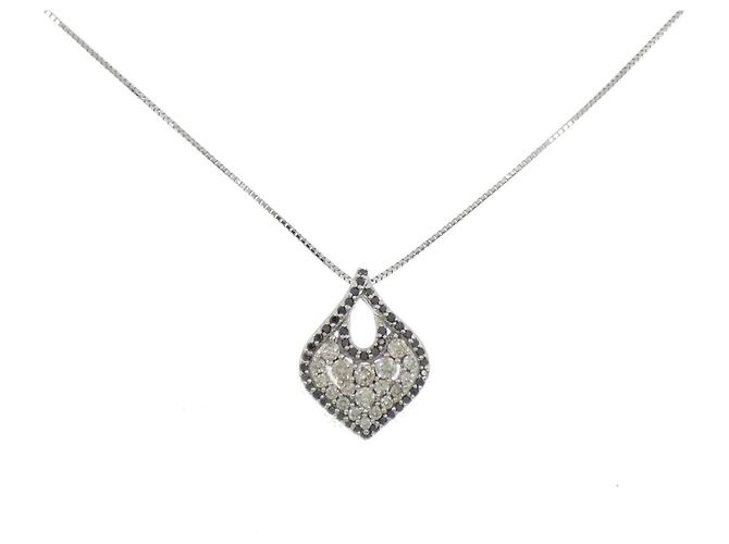 Autre Marque Collana in oro bianco Au750 e diamanti Argento