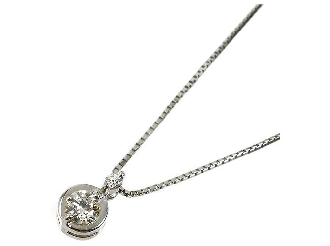 Autre Marque Collar de diamantes PT900 PT850 Plata