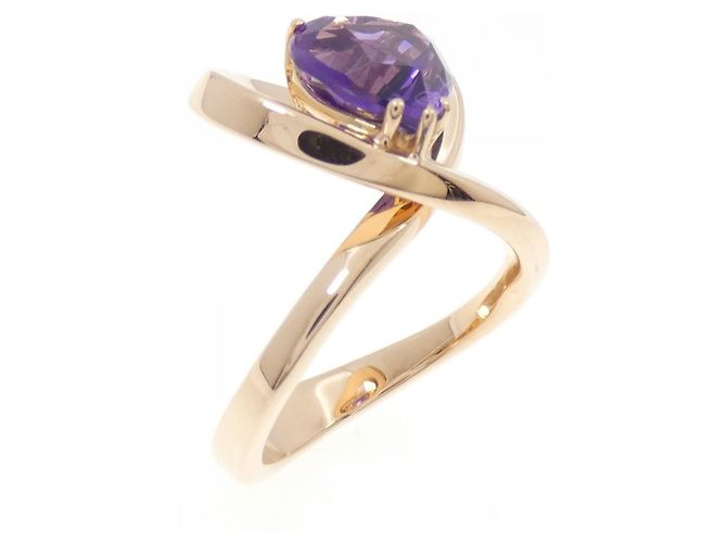 Autre Marque Bague Ponte Vecchio 750 Or Rose Améthyste Violet
