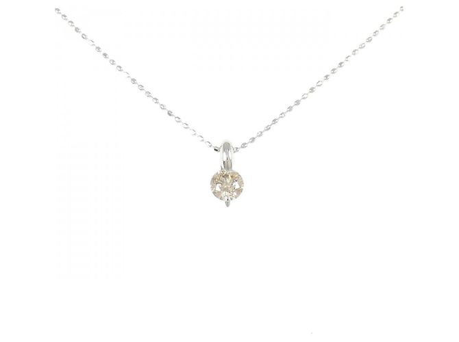 Autre Marque Collar PT1000 K18WG Diamante Plata