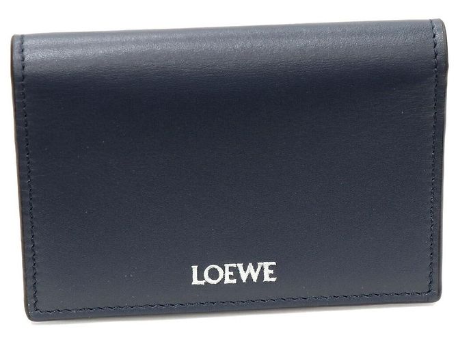 Loewe Bifold Smooth Leather Card Holder Black Blue