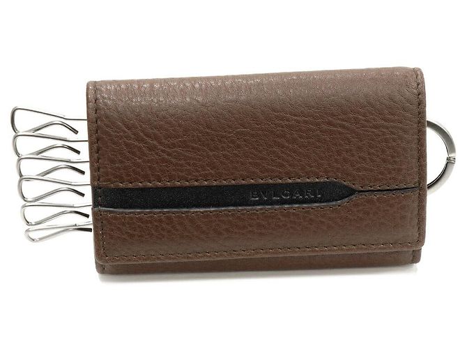 Bulgari Bvlgari Octo Calf Key Case Brown Black Dark brown