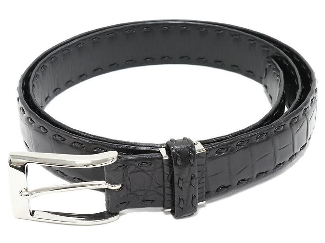 Autre Marque Cinto de crocodilo Preto