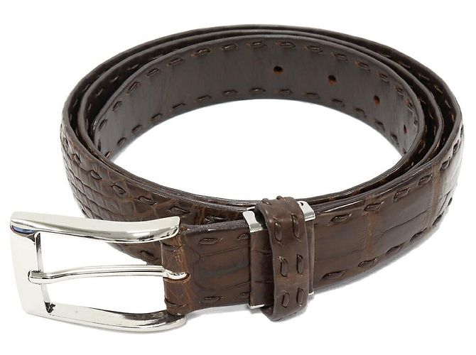 Autre Marque Crocodile Belt Brown