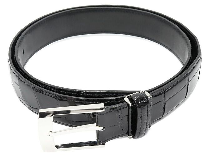 Autre Marque Cinto de crocodilo Preto