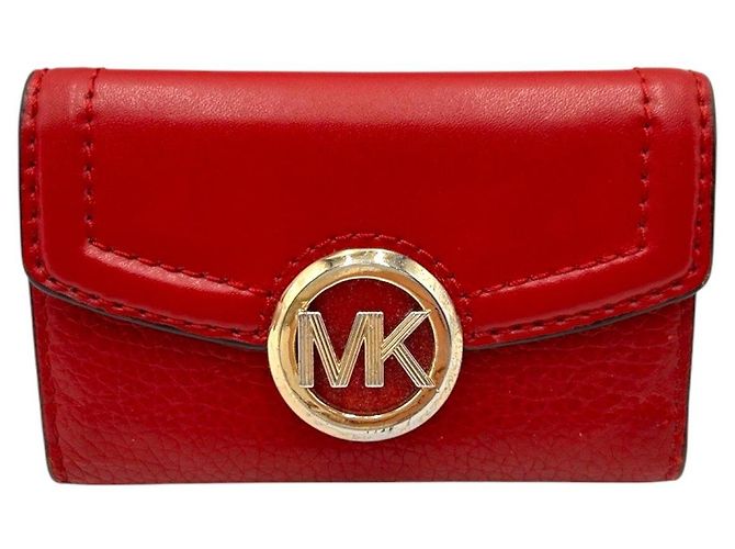 Michael Kors Leather Key Case Red