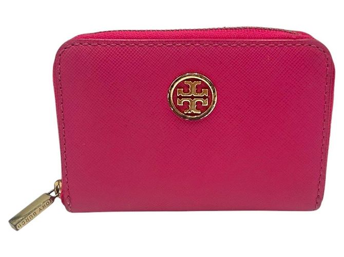 Tory Burch Robinson Leather Coin Card Case Pink